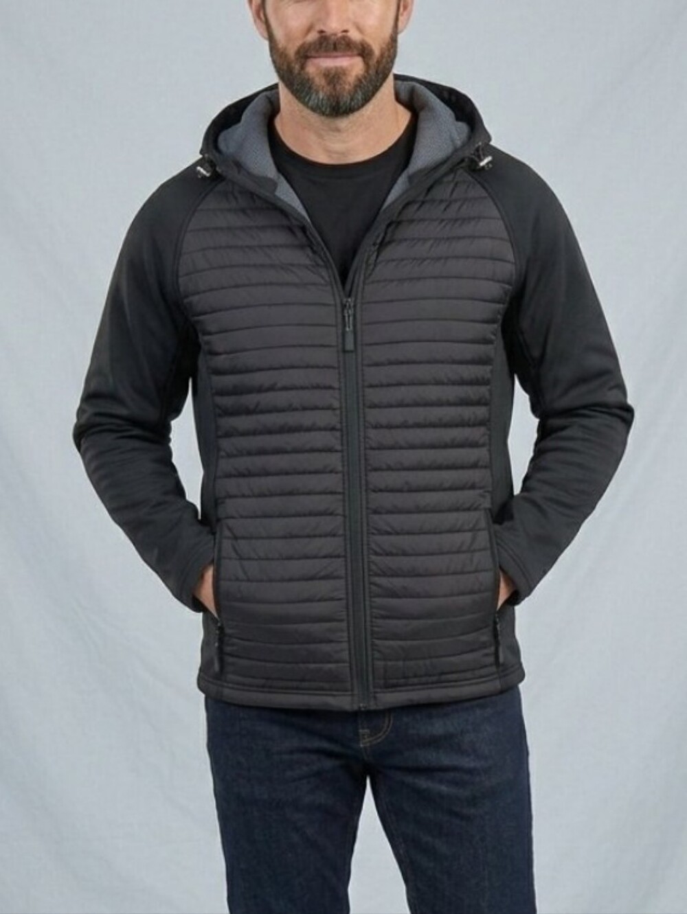 Wind Water Resistant Quilted Weather Rain Hiking Outdoor Hoodie Jacket Gorpcore